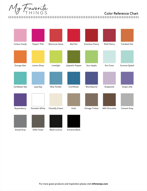 MFT Printable Resources | Color Charts