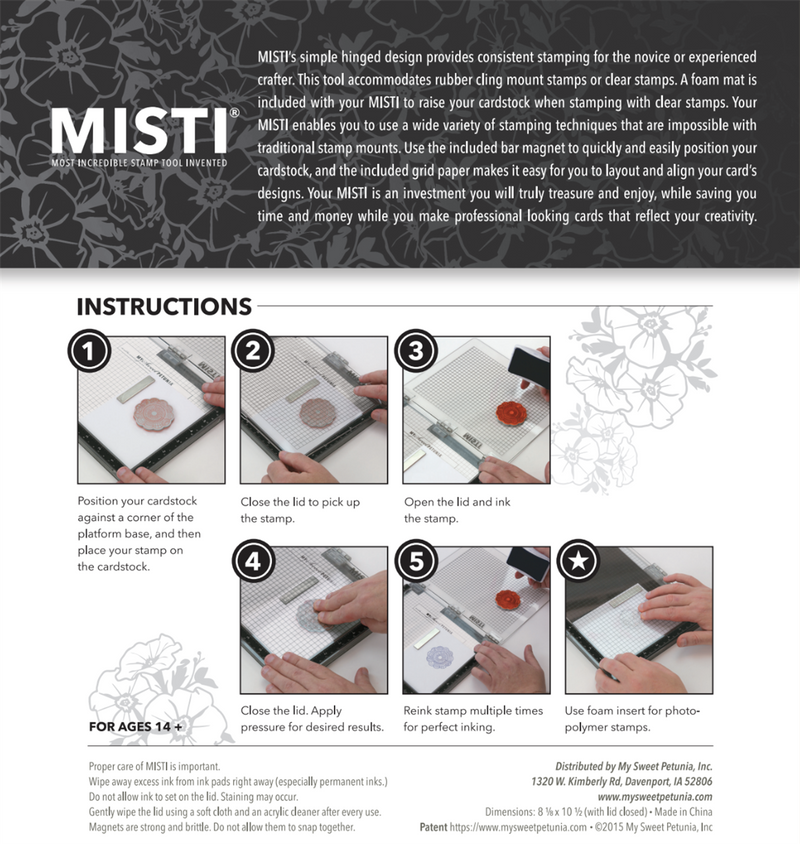 Black Original MISTI Laser Etched