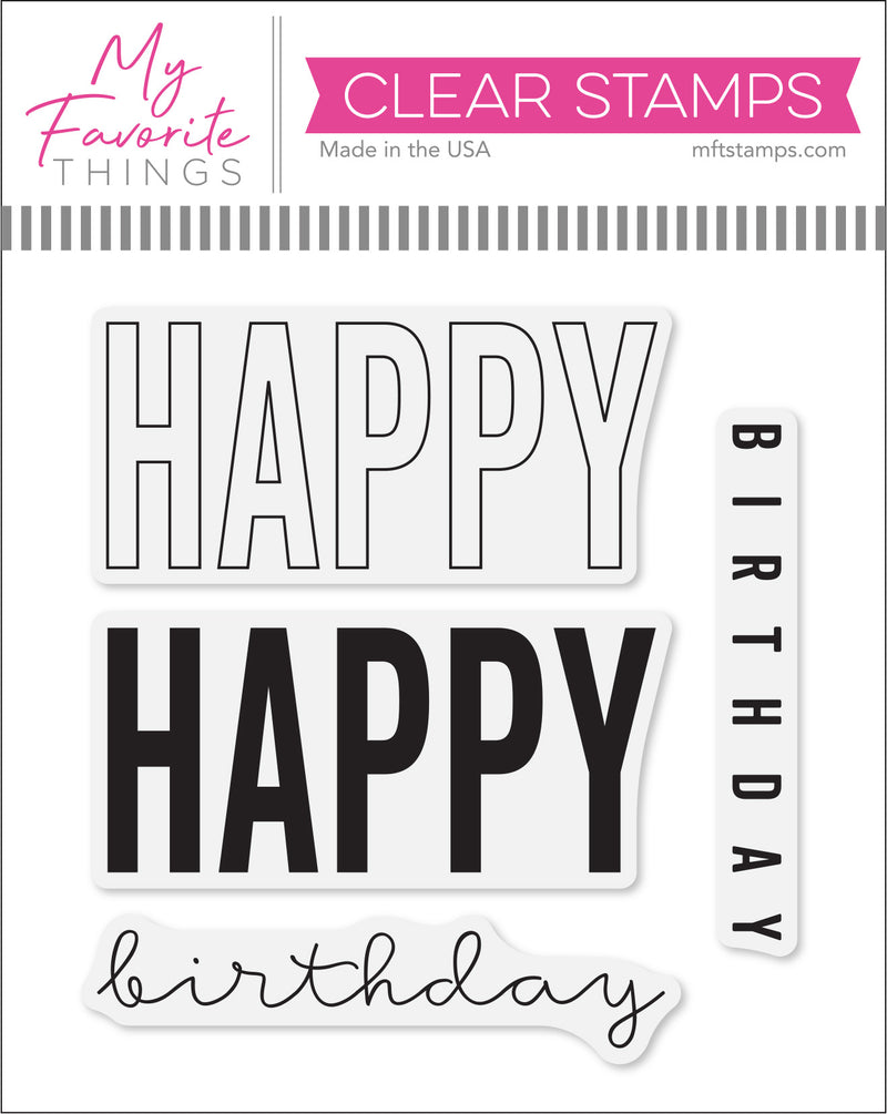 MFT Stamps Happy Happy Birthday Stamp MFT Stamps Happy Happy Birthday Stamp