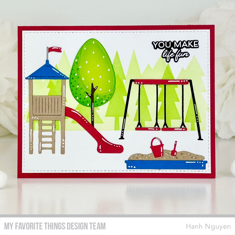Layered Treeline Stencil Set