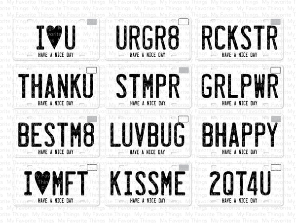 Vanity License Plate Alphabet