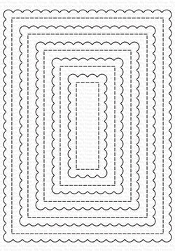 Stitched Mini Scallop Rectangle STAX Die-namics