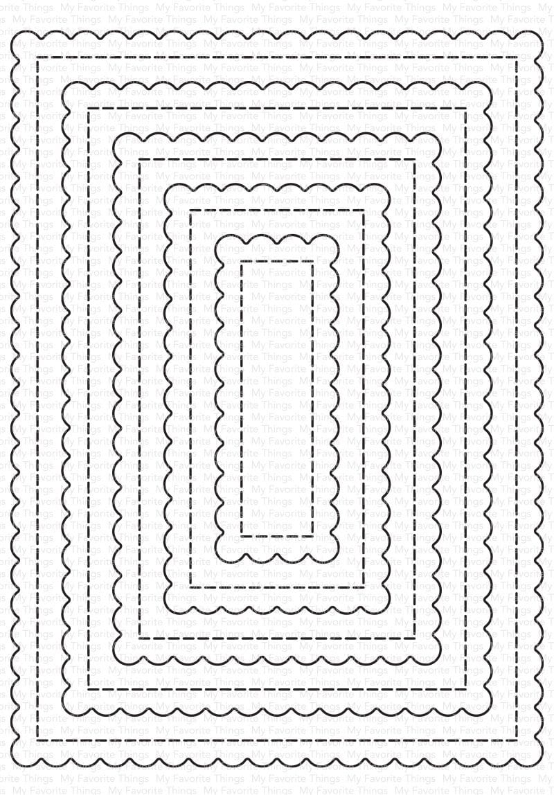 Stitched Mini Scallop Rectangle STAX Die-namics