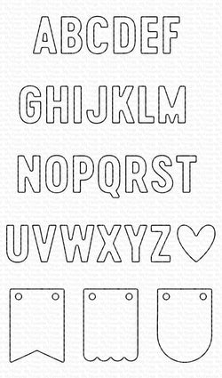 Bitty Banner Alphabet Die-namics