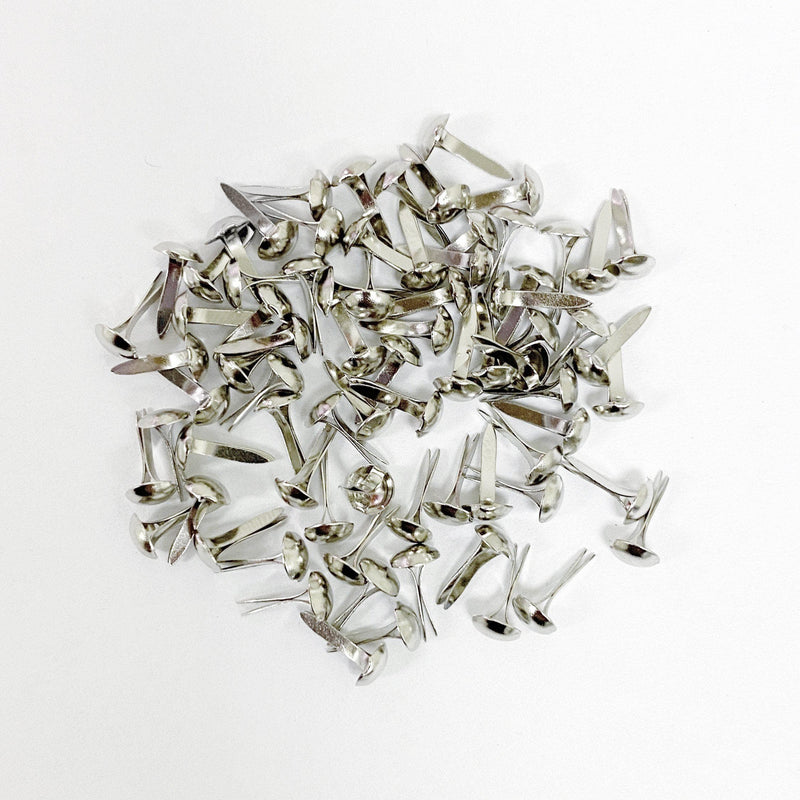 Creative Impressions Mini Metal Paper Fasteners 3mm 100-pkg-round - Silver